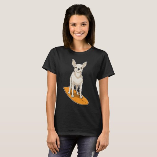 Chihuahua Surfbrett T-Shirt (Vorne ganz)