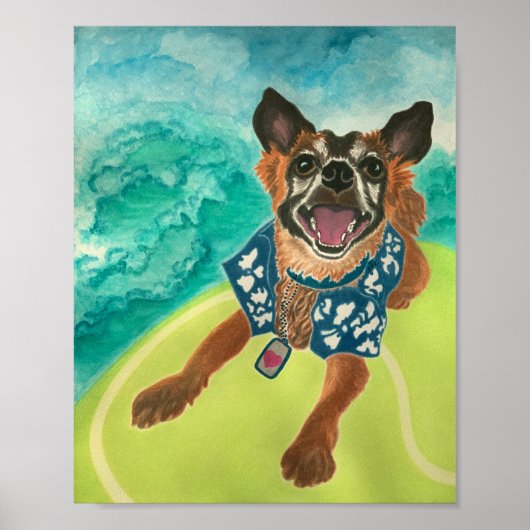 Chihuahua Surfing Poster (Vorne)