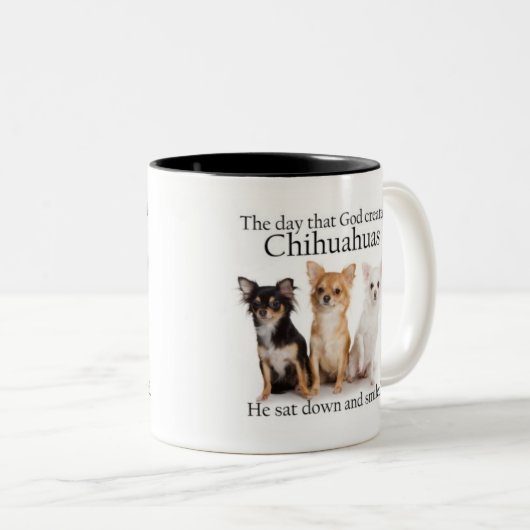 Chihuahua-Tasse Zweifarbige Tasse (VorderseiteRechts)