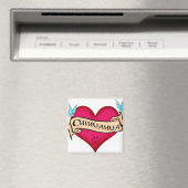 Chihuahua Tattoo Heart Magnet (In Situ (Geschirrspüler))