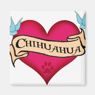 Chihuahua Tattoo Heart Magnet