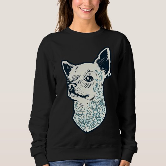 Chihuahua Tattoo Sweatshirt (Vorderseite)
