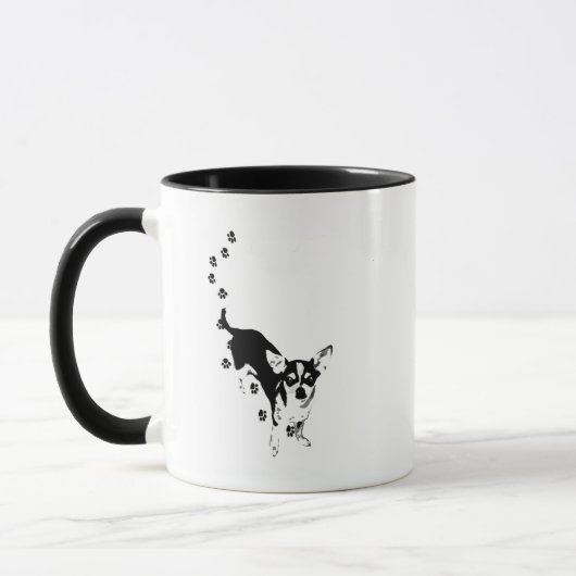 Chihuahua-Tatzen-Drucke Tasse (Links)