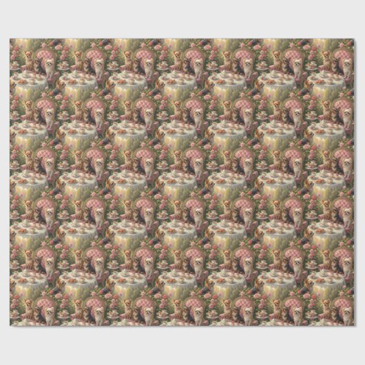 Chihuahua-Teeparty-Geschenkpapier Geschenkpapier (Flach)