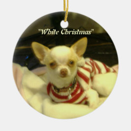 Chihuahua Tree Ornament "White Christmas"