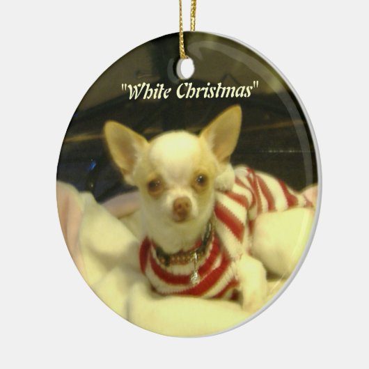 Chihuahua Tree Ornament "White Christmas" (Links)