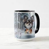 Chihuahua Tri Color Weihnachtskaffee Tasse (VorderseiteRechts)