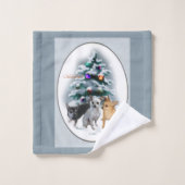 Chihuahua Trio Christmas Badhandtuch Set (Waschlappen)