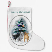 Chihuahua Trio Christmas Kleiner Weihnachtsstrumpf (Vorderseite)