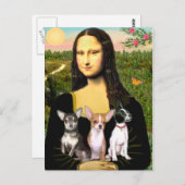 Chihuahua Trio - Mona Lisa Postkarte (Vorne/Hinten)