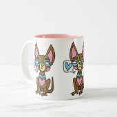 Chihuahua-Trio-Tasse Zweifarbige Tasse (Vorderseite Links)