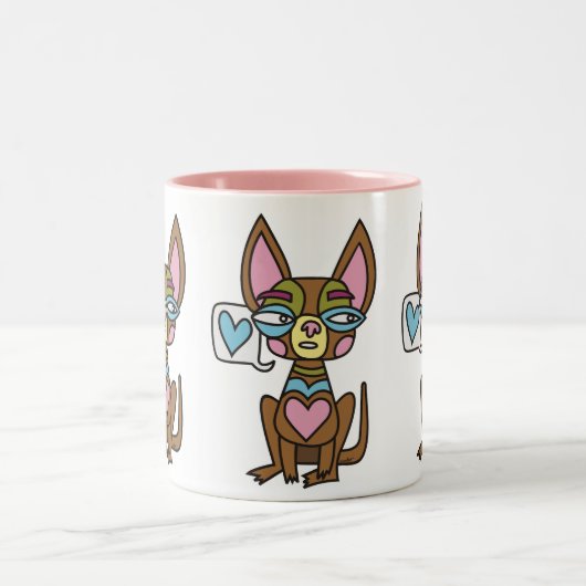 Chihuahua-Trio-Tasse Zweifarbige Tasse (Mittel)