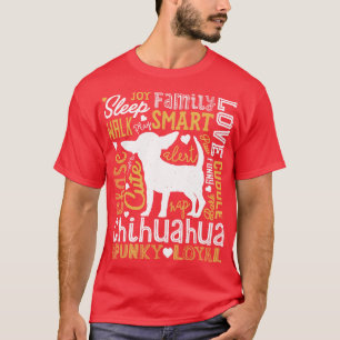 Chihuahua Typografie für Männer Frauen Jungen Mädc T-Shirt