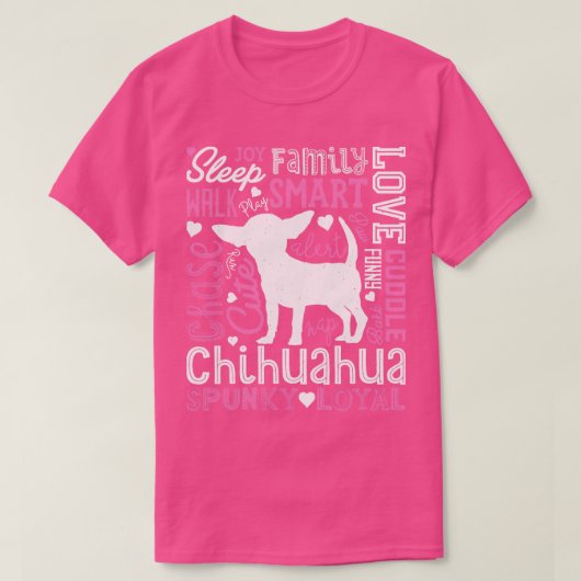 Chihuahua Typografie für Männer Frauen Mädchen Kin T-Shirt (Design vorne)