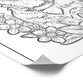 Chihuahua und Daisies-Farbseiten-Poster Poster (Ecke)