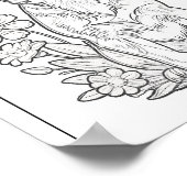 Chihuahua und Frühlingsblumen Farbseiten-Poster Poster (Ecke)