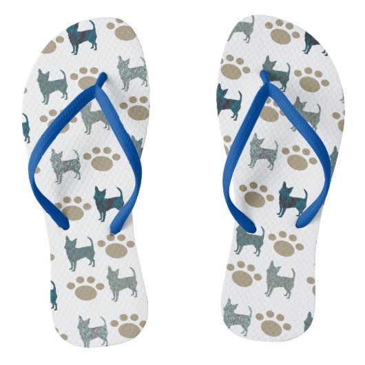 Chihuahua und Paw Flip Flops Badesandalen (Fußbett)