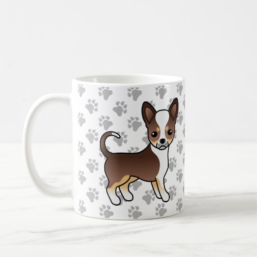 Chihuahua und Paws mit Schokolade Kaffeetasse (Links)