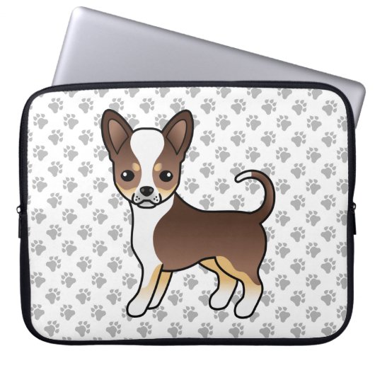 Chihuahua und Paws mit Schokolade Laptopschutzhülle (Vorderseite)