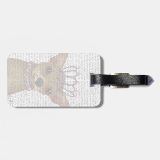 Chihuahua und Tiara Gepäckanhänger (Rückseite horizontal)