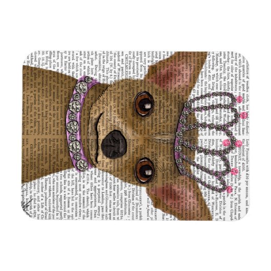 Chihuahua und Tiara Magnet (Horizontal)