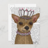 Chihuahua und Tiara Postkarte (Vorne/Hinten)