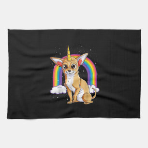 chihuahua unicorn Mädchen Weltraumgalaxie Regenbog Geschirrtuch