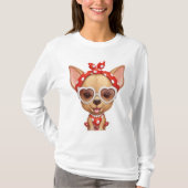 Chihuahua unter dem Mantel einer Retro Schönheit T-Shirt (Vorderseite)