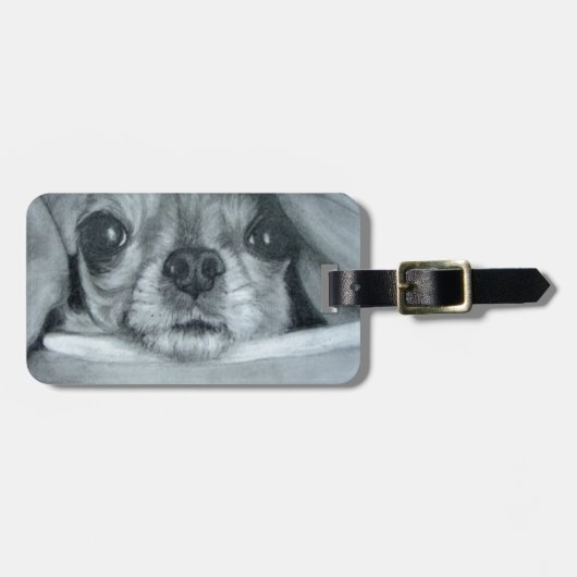 Chihuahua unter umfassender Originalvorlage Gepäckanhänger (Vorderseite horizontal)