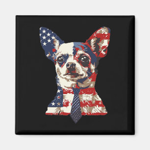 Chihuahua USA patriotische amerikanische Flagge 4. Magnet