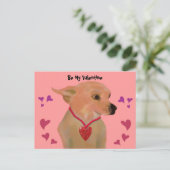 Chihuahua Valentine Hearts Feiertagspostkarte (Stehend Vorderseite)