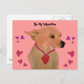 Chihuahua Valentine Hearts Feiertagspostkarte (Vorne/Hinten)