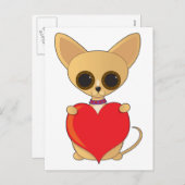 Chihuahua valentineChihuahua Valentine Feiertagspostkarte (Vorne/Hinten)