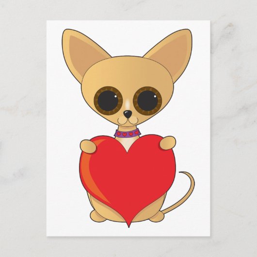 Chihuahua valentineChihuahua Valentine Feiertagspostkarte (Vorderseite)