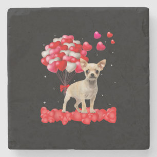 chihuahua valentines day out heart dog lover steinuntersetzer