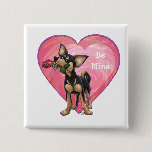 Chihuahua-Valentinstag Button