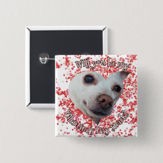 Chihuahua-Valentinstag Button (Vorne & Hinten)