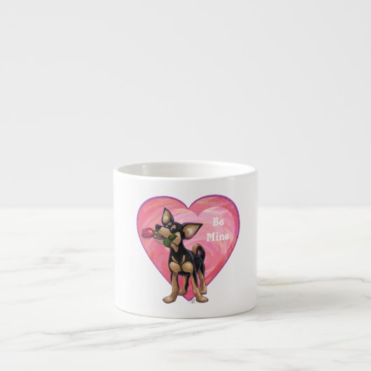 Chihuahua-Valentinstag Espressotasse (Vorderseite)