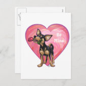 Chihuahua-Valentinstag Feiertagspostkarte (Vorne/Hinten)