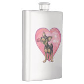 Chihuahua-Valentinstag Flachmann (Rechts)