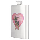 Chihuahua-Valentinstag Flachmann (Links)