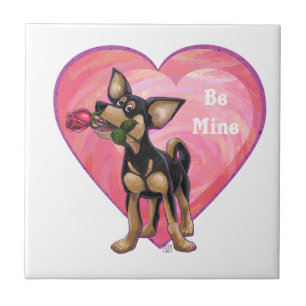 Chihuahua-Valentinstag Fliese