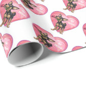 Chihuahua-Valentinstag Geschenkpapier (Rolleneckpunkt)