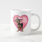 Chihuahua-Valentinstag Jumbo-Tasse (Rechts)