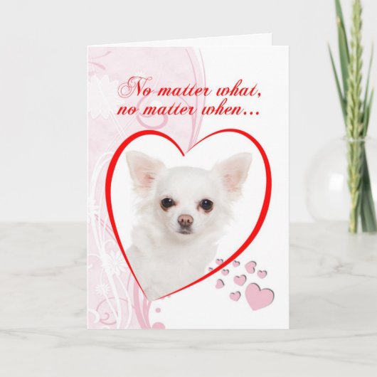 Chihuahua-Valentinstag-Karte Feiertagskarte (Vorderseite)