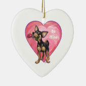 Chihuahua-Valentinstag Keramik Ornament (Rechts)