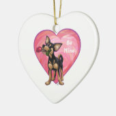 Chihuahua-Valentinstag Keramik Ornament (Links)
