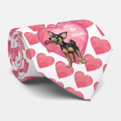 Chihuahua-Valentinstag Krawatte (Gerollt)