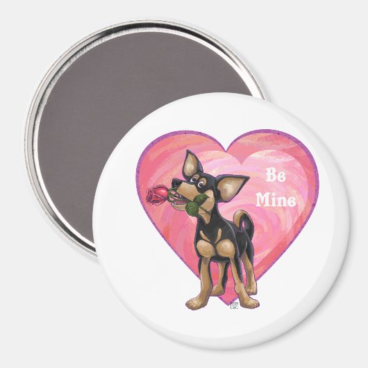 Chihuahua-Valentinstag Magnet (Vorderseite/Rückseite)