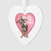 Chihuahua-Valentinstag Ornament (Vorderseite)